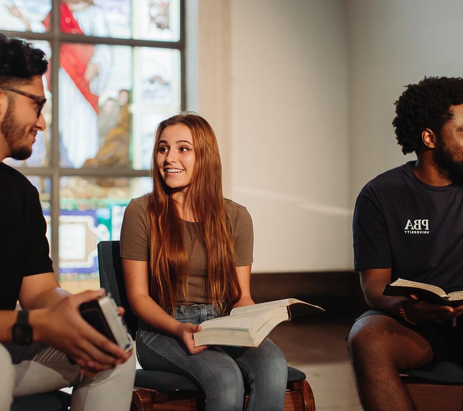 students in the concentration in preaching and teaching read from the bible together